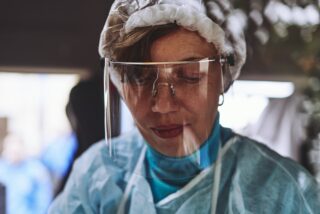 Doctor wearing personal protective equipment